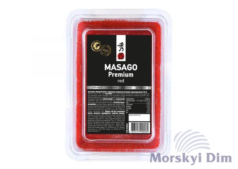 Ікра мойви Masago Premium малинова, JS, 500г