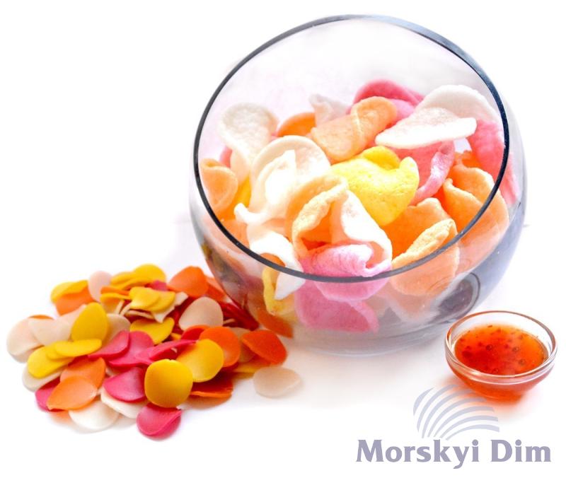 Крекери зі смаком креветки мікс, 25 мм, BICH-CHI, 1кг