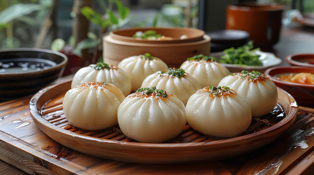 Сервірування Бао зі свининою
