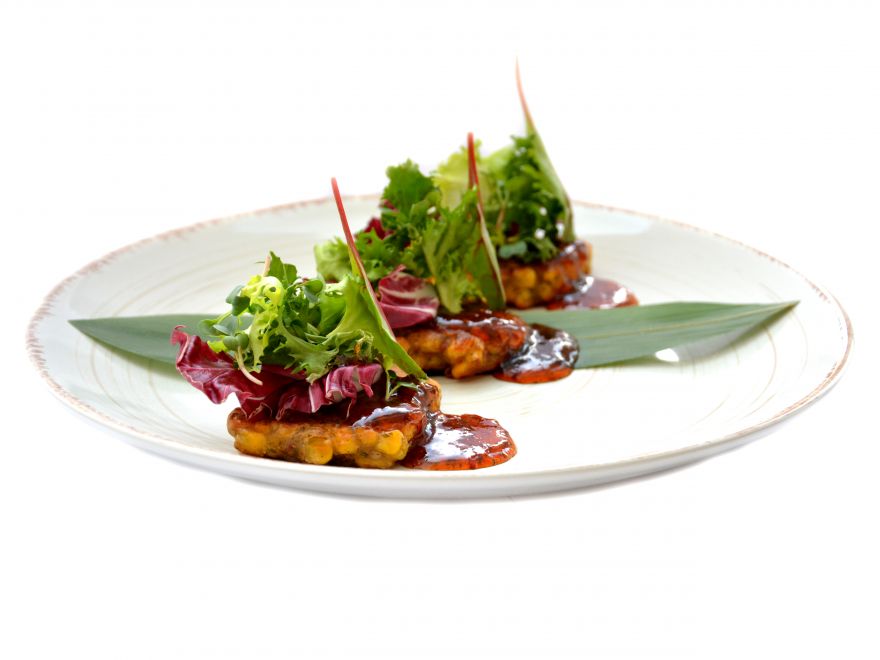 Кукурудзяні міні-брускетти з чилі-джемом