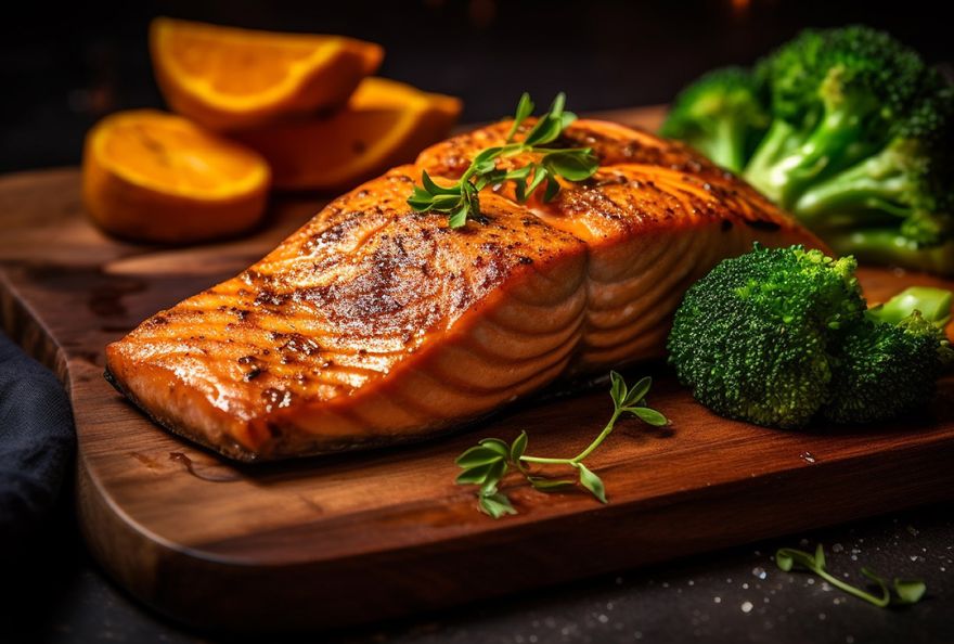 Лосось глазурований у соєвому соусі